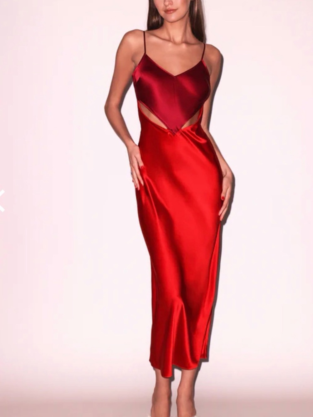 Fleur Du Mal Scarlet Slip Dress in Rouge Size XS